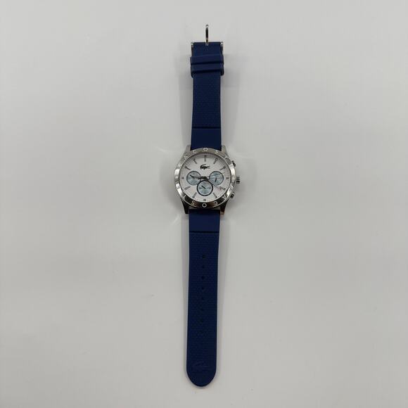 Lacoste Mens Quartz Chronograph Watch 40mm White Dial Blue Strap Stainless Steel - Picture 2 of 4